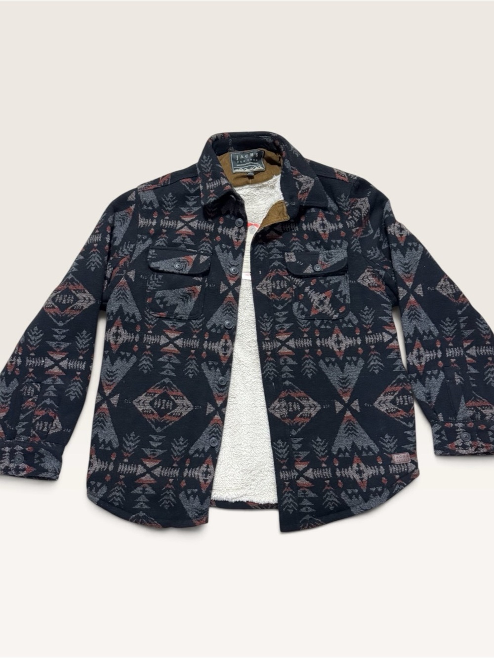 JACHS New York Wool Blend Sherpa Lined Aztec Jacket Men’s M NWT